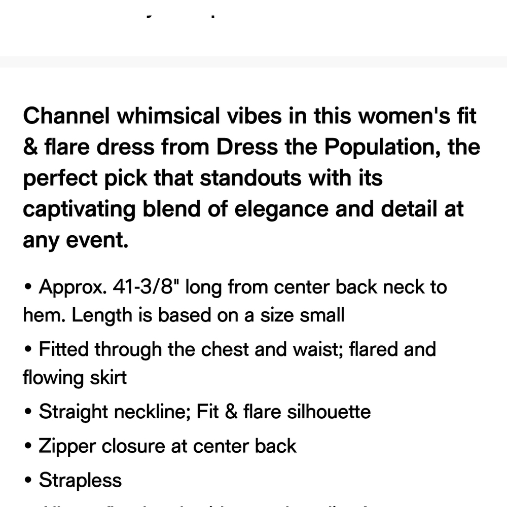 Dress The Population Elegant Black Strapless Dress - Picture 6 of 6